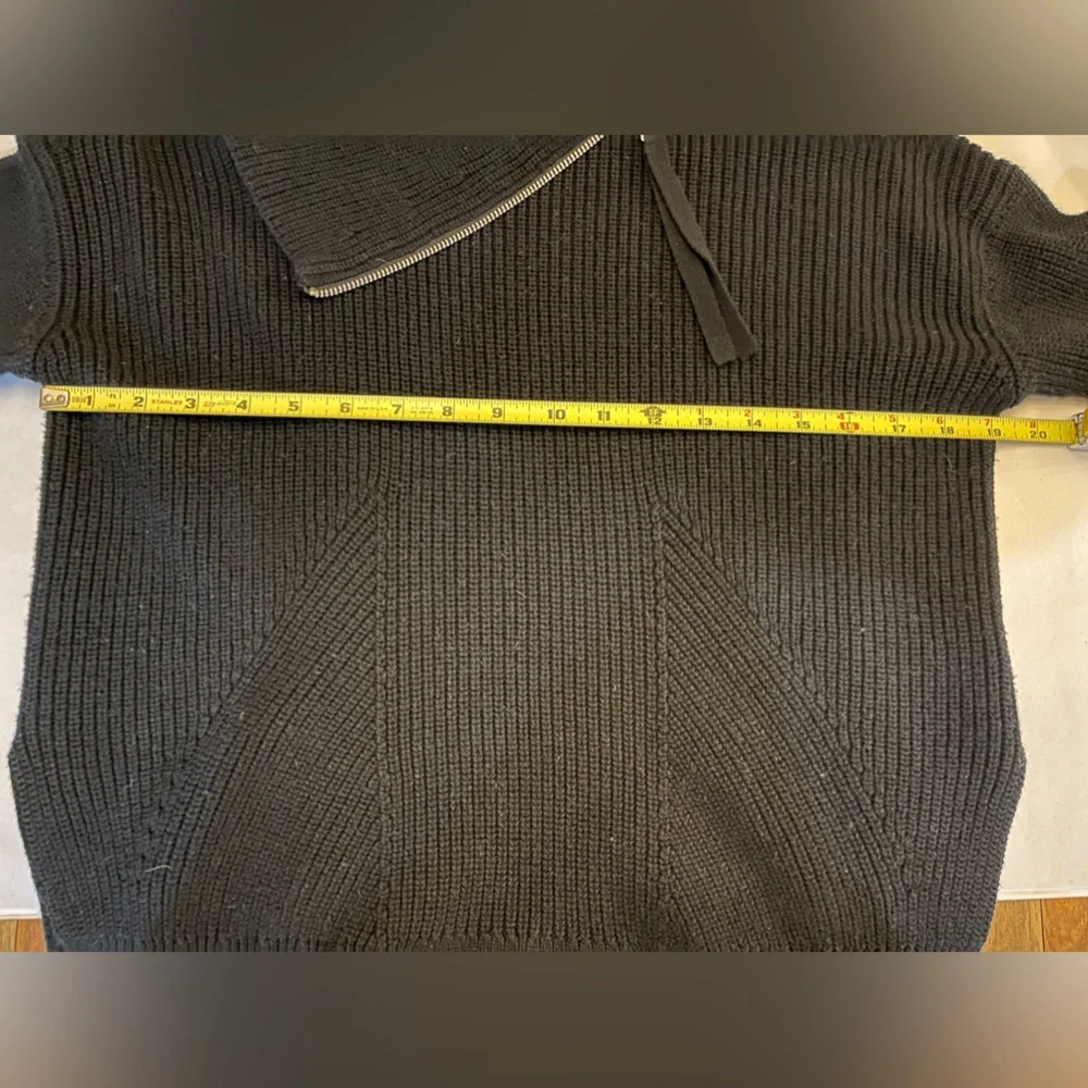AllSaints black zip funnel neck wool blend sweater - Picture 6 of 10